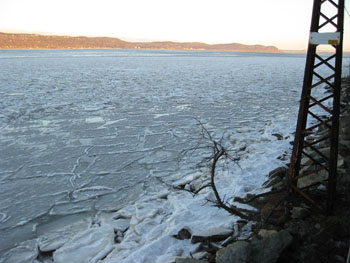 frozen Hudson River