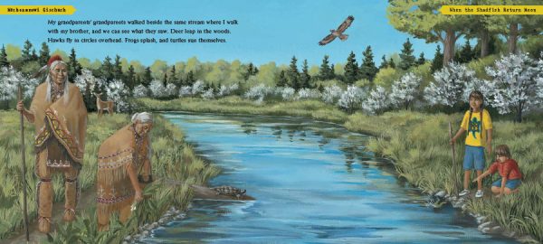 Interior spread #1 for When the Shadbush Blooms by Carla Messinger; Susan Katz and David Fadden