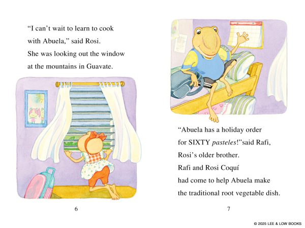Interior spread #1 for Rafi and Rosi Menu! by Lulu Delacre and Lulu Delacre