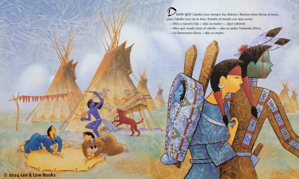 Interior spread #1 for La visión de Caballo Loco by Joseph Bruchac and S. D. Nelson
