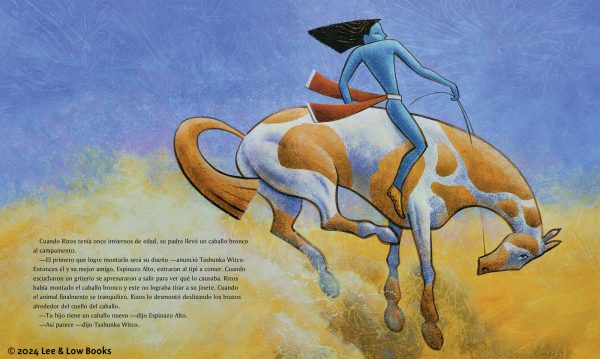 Interior spread #3 for La visión de Caballo Loco by Joseph Bruchac and S. D. Nelson