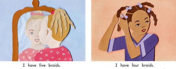 Interior spread #3 for Everybody Wears Braids by Adjoa Burrowes and Adjoa J. Burrowes