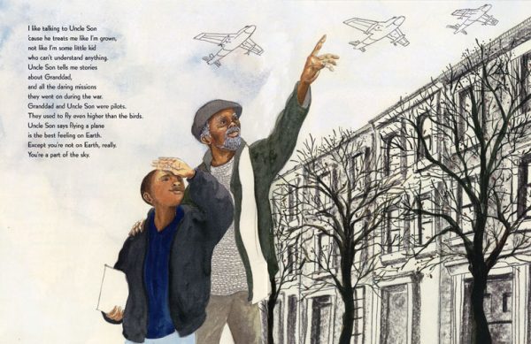 Interior spread #3 for Bird by Zetta Elliott and Shadra Strickland