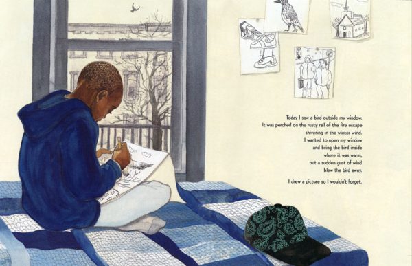 Interior spread #1 for Bird by Zetta Elliott and Shadra Strickland