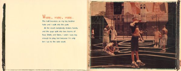 Interior spread #1 for Strong to the Hoop by John Coy and Leslie Jean-Bart