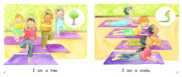 Interior spread #3 for Yoga Class by Uma Krishnaswami and Stephanie Roth Sisson