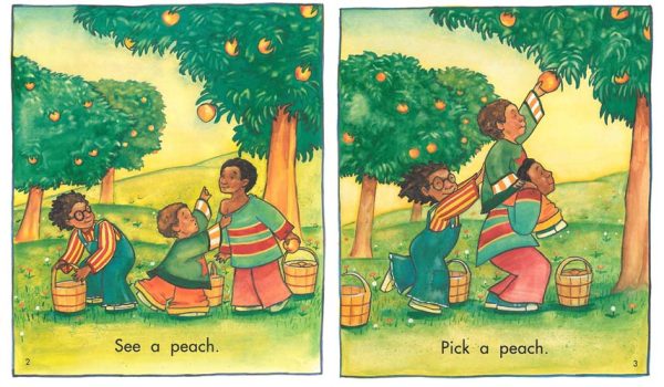 Interior spread #3 for Juicy Peach by Mary Dixon Lake and Aaron Boyd