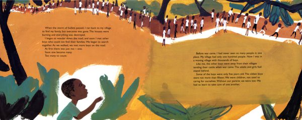Interior spread #3 for Brothers in Hope by Mary Williams and R. Gregory Christie
