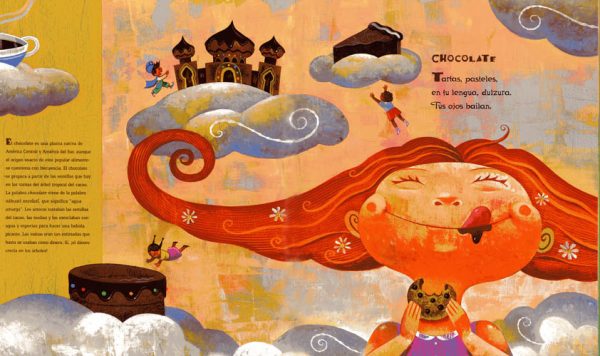 Interior spread #3 for Yum! ¡MmMm! ¡Qué Rico! Brotes de las Américas by Pat Mora and Rafael Lopez