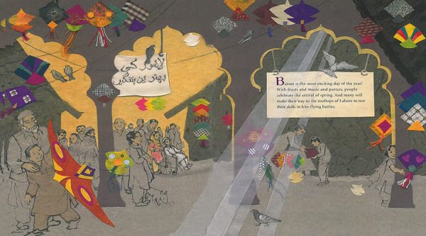 Interior spread #1 for King for a Day by Rukhsana Khan and Christiane Krömer