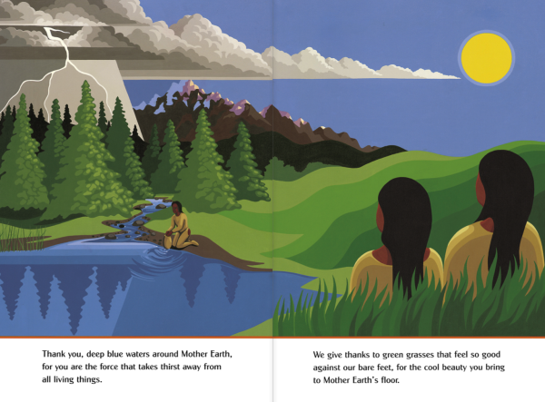 Interior spread #3 for Giving Thanks by Chief Jake Swamp and Erwin Printup Jr.