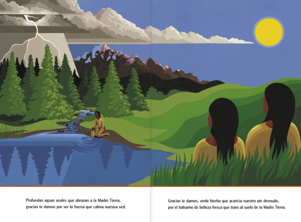 Interior spread #3 for Gracias te damos by Chief Jake Swamp and Erwin Printup Jr.